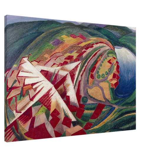 Gerardo Dottori - Volo su paese o Studio per A 300 Km sulla citta - 1930 Canvas - 20x30 cm / 8x12 inches-canvas