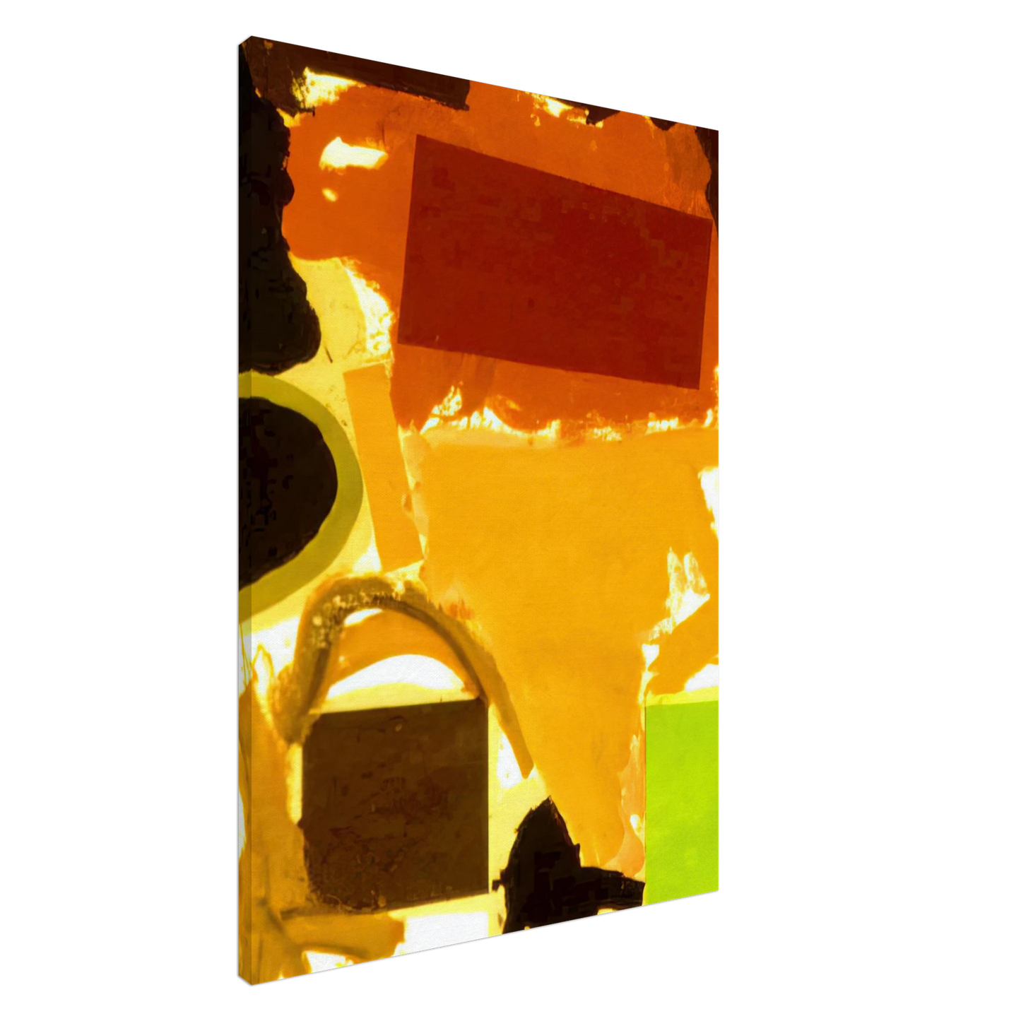 Ronnie Landfield - Abstract Painting with Boxes 2 - 1963 Canvas - 20x30 cm / 8x12 inches-canvas