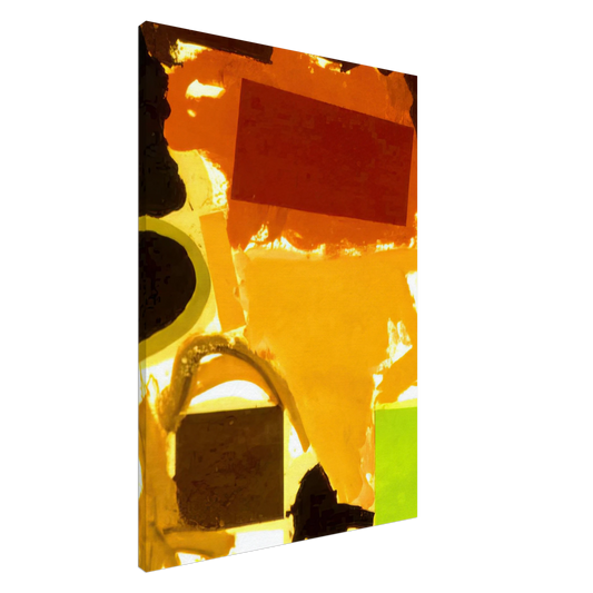 Ronnie Landfield - Abstract Painting with Boxes 2 - 1963 Canvas - 20x30 cm / 8x12 inches-canvas