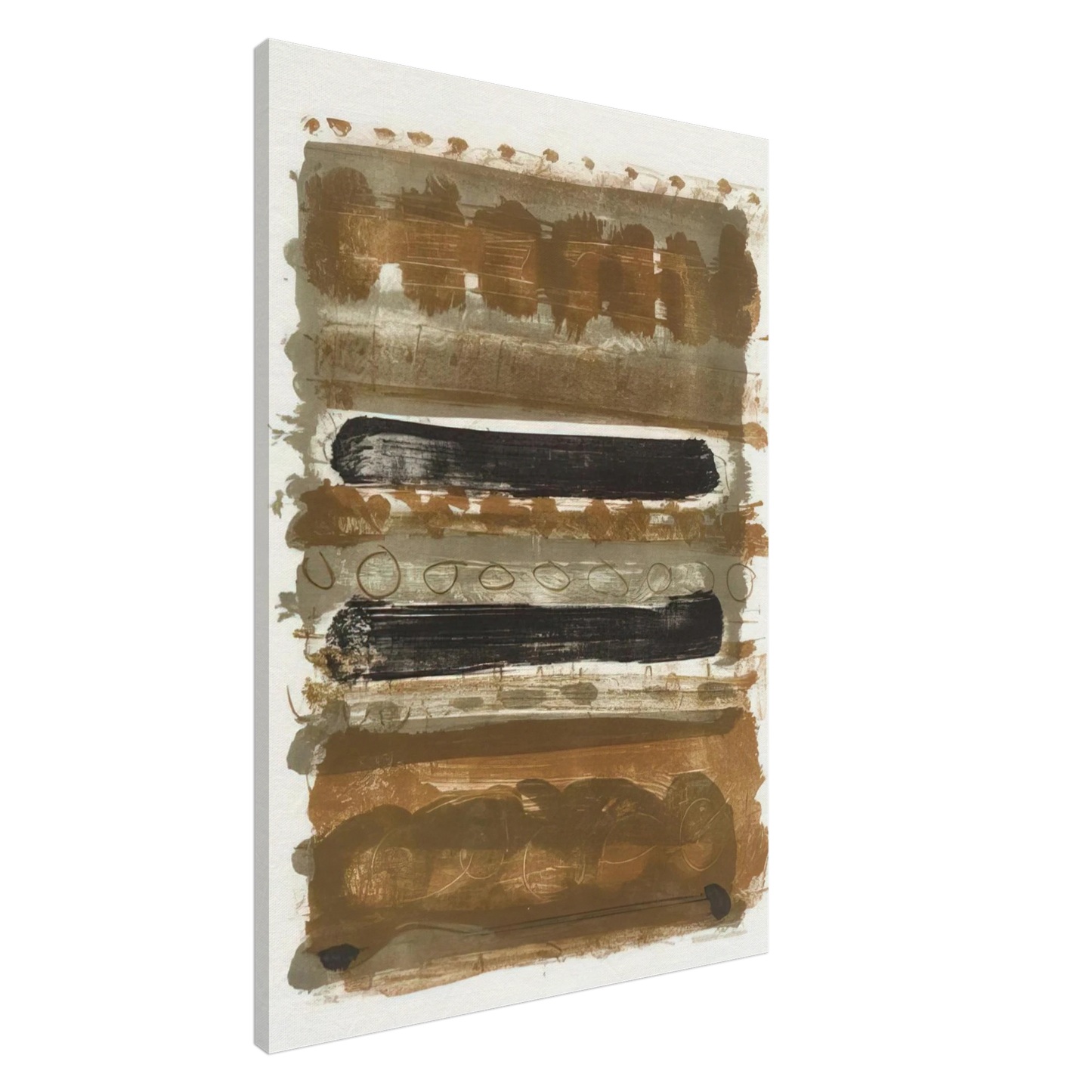 Patrick Heron - Grey and Brown Stripes - 1958 Canvas - 20x30 cm / 8x12 inches-canvas