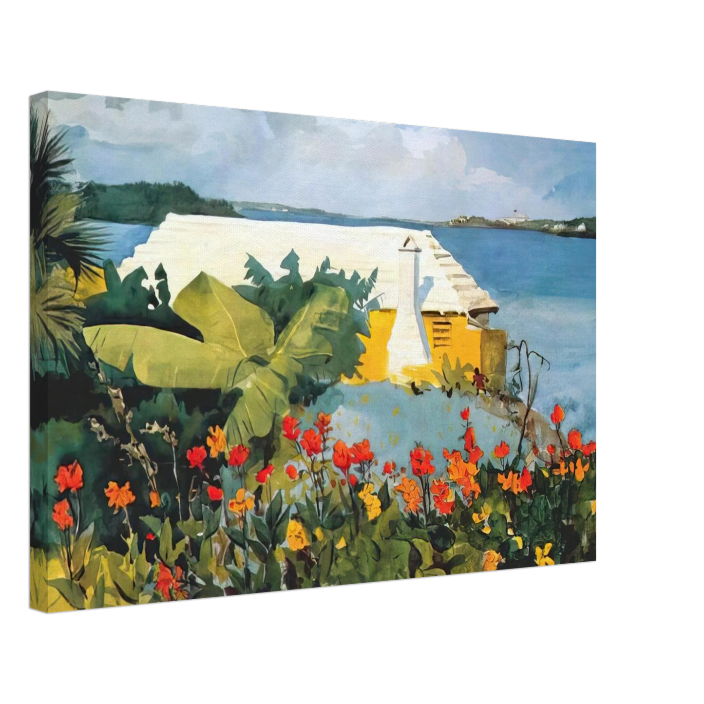 Winslow Homer - FLOWER GARDEN AND BUNGALOW BERMUDA Canvas - 70x100 cm / 28x40 inches-canvas