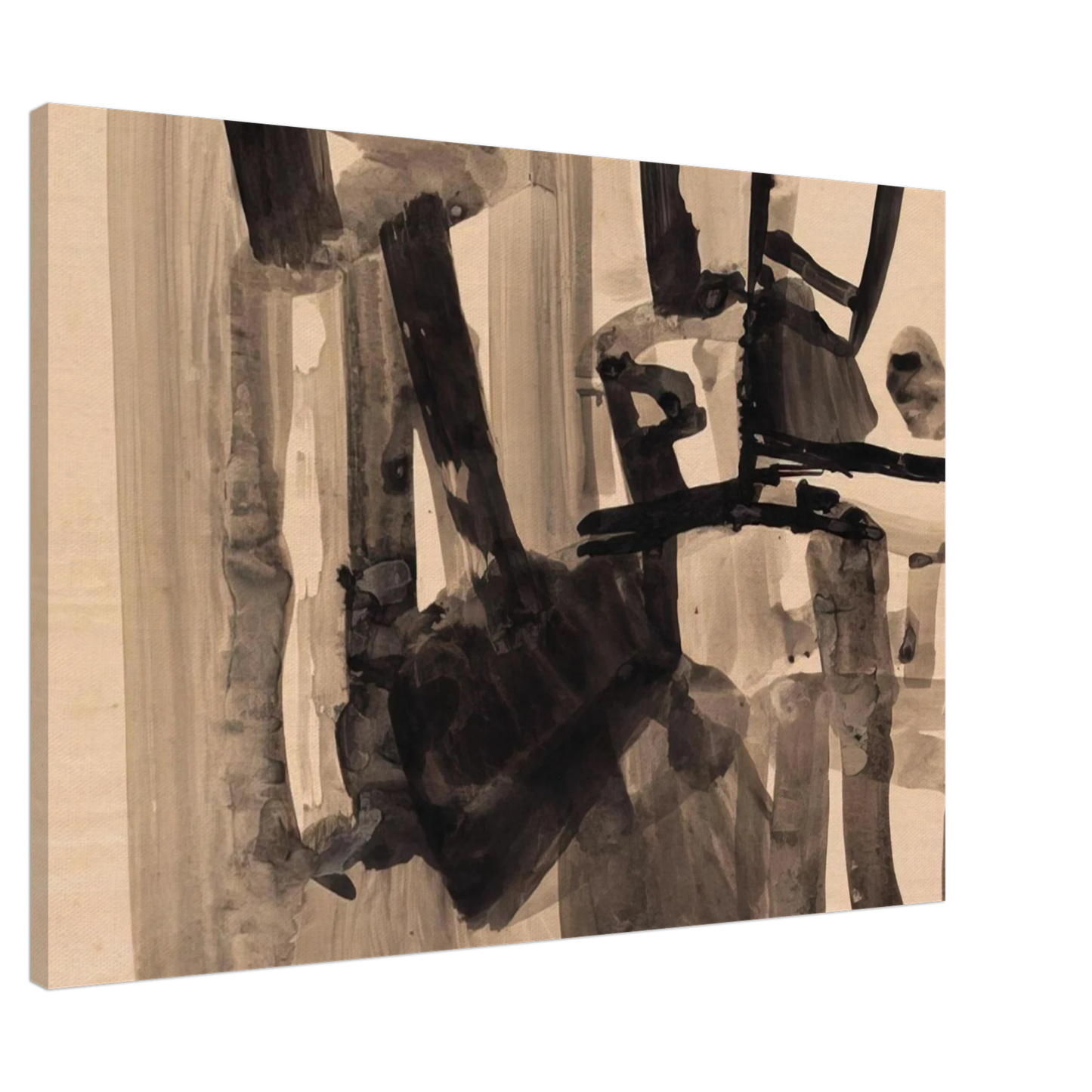 Nasreen Mohamedi - Untitled - Abstract Expressionism Canvas - 20x30 cm / 8x12 inches-canvas