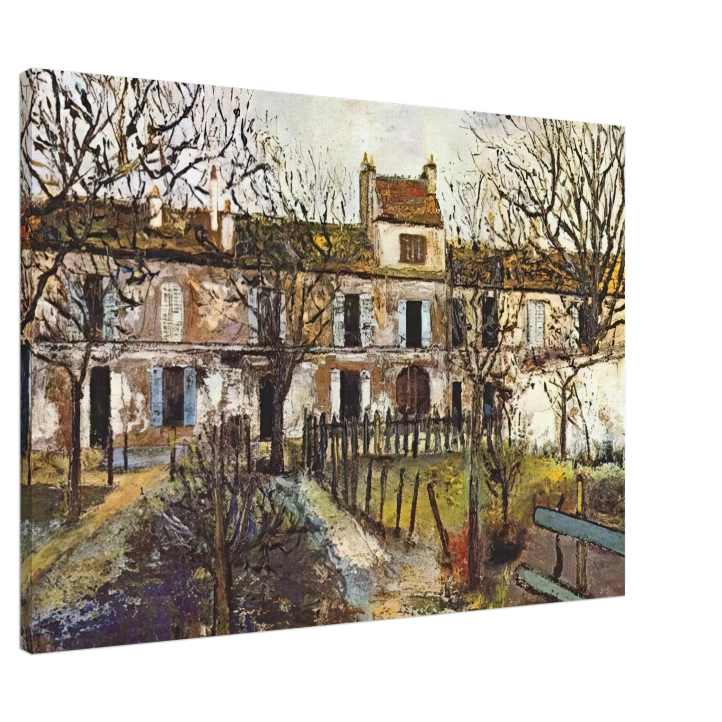 Maurice Utrillo - THE GARDEN AT MONTMAGNY Canvas - 20x30 cm / 8x12 inches-canvas