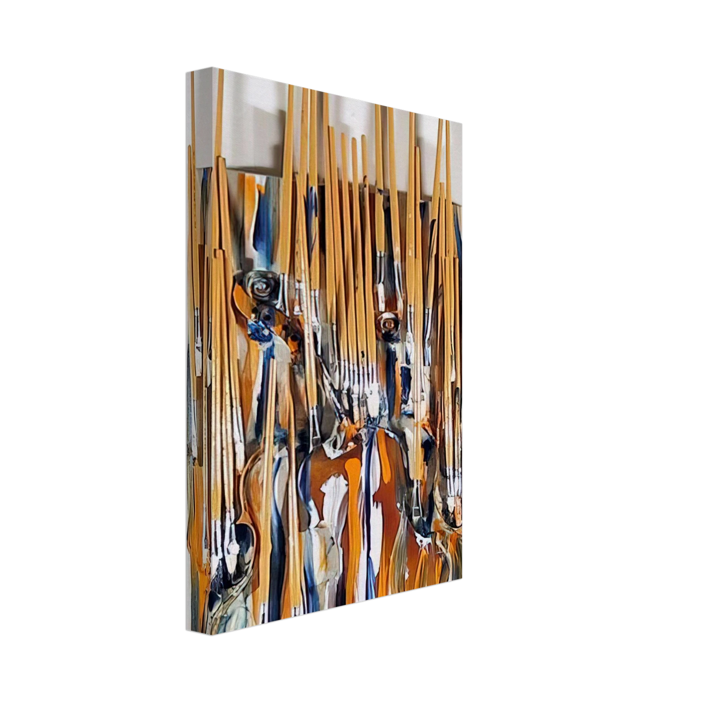 Arman - Paintbrushes  Violin - II - 1980 Canvas - 40x60 cm / 16x24 inches-canvas
