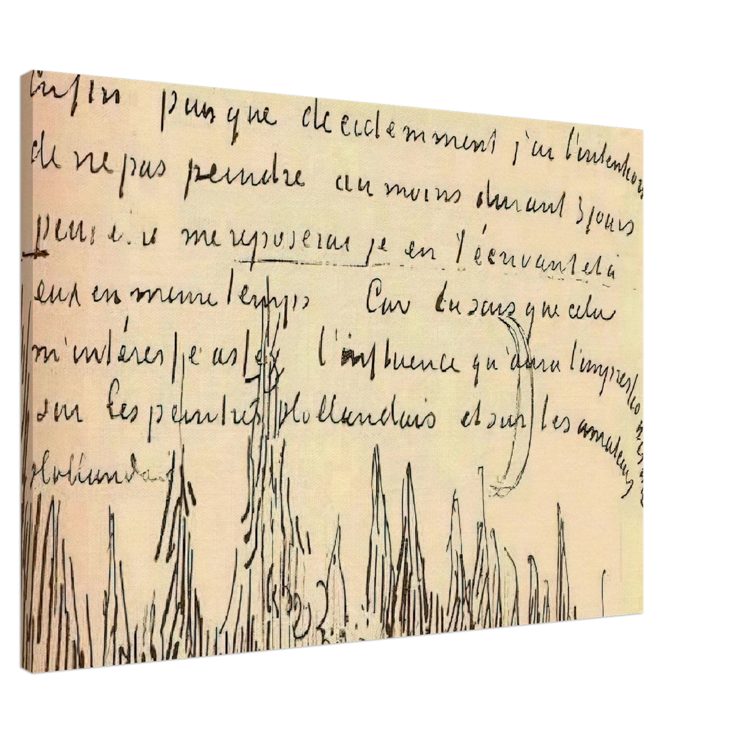 Vincent van Gogh - A Lane of Cypresses with a Couple Walking Canvas - 20x30 cm / 8x12 inches-canvas