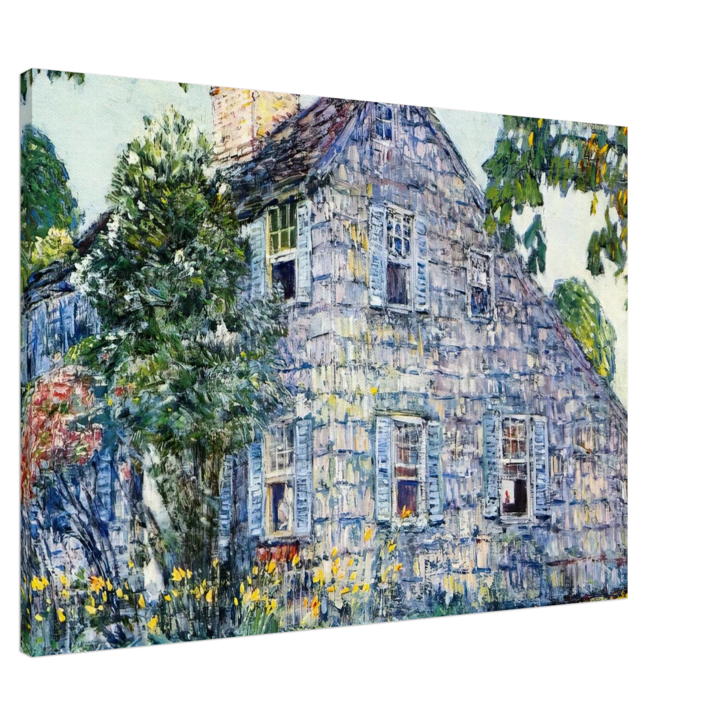Childe Hassam - Old House, East Hampton Canvas - 20x30 cm / 8x12 inches-canvas