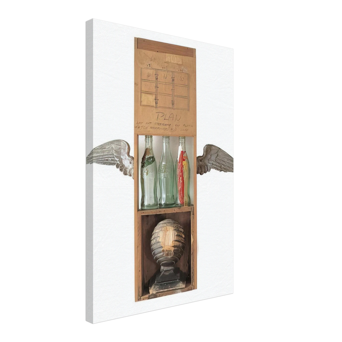 Robert Rauschenberg - COCA COLA PLAN 1958 Canvas - 40x60 cm / 16x24 inches-canvas