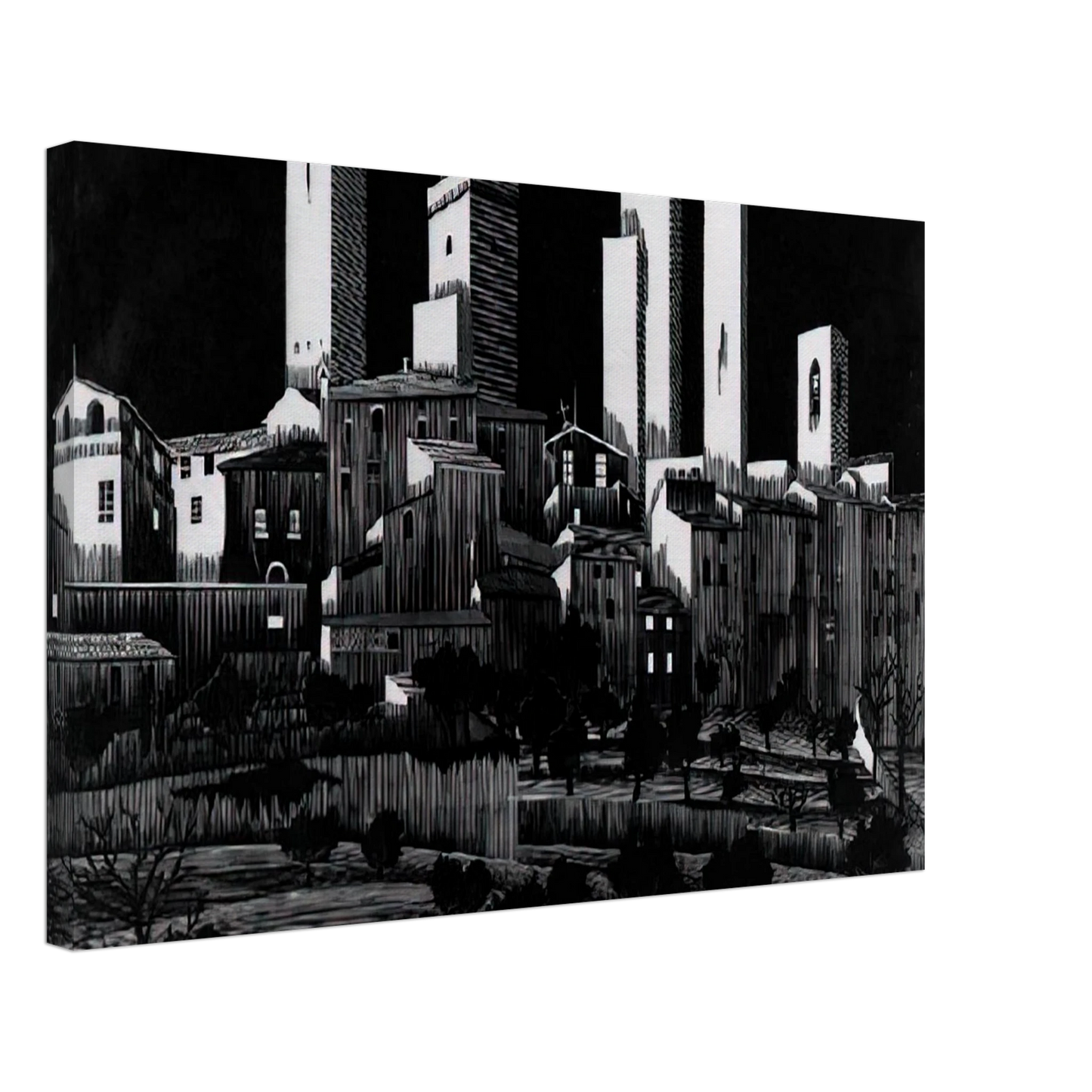 MC Escher - SAN GIMIGNANO Canvas - 40x60 cm / 16x24 inches-canvas