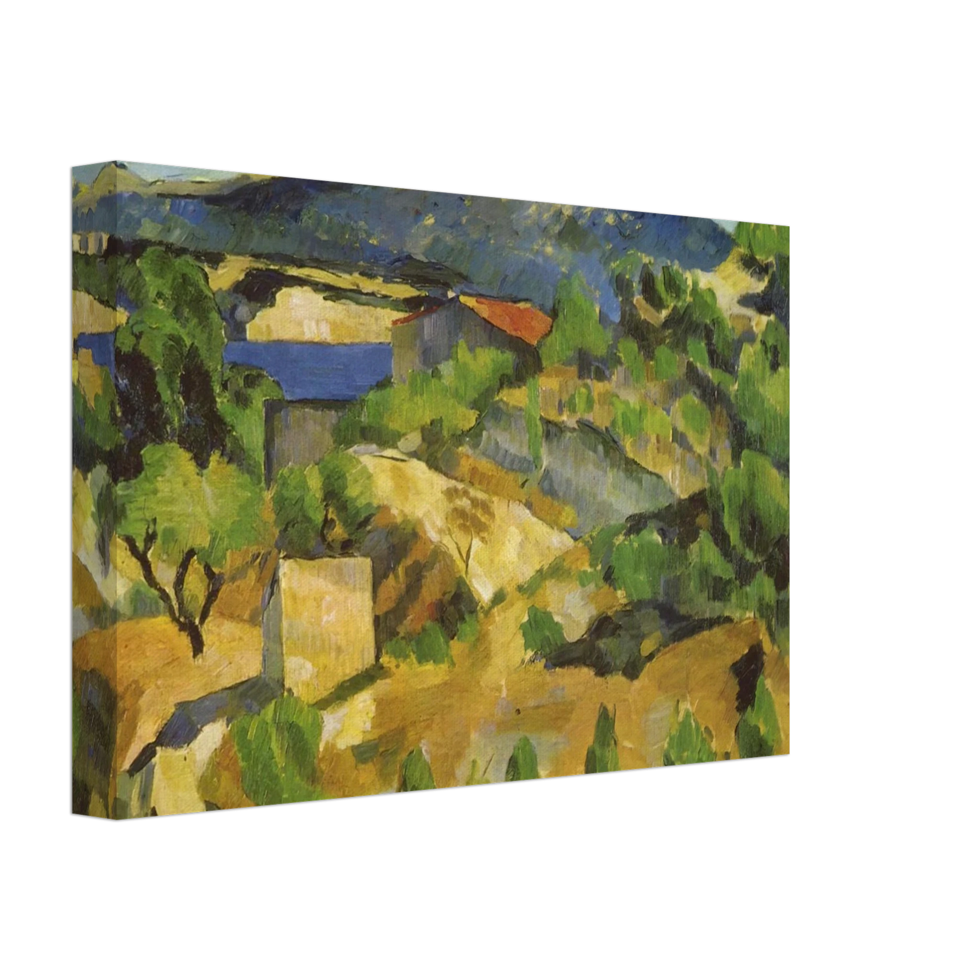 Paul Cezanne - Mountains in Provence. L'Estaque Canvas - 70x100 cm / 28x40 inches-canvas