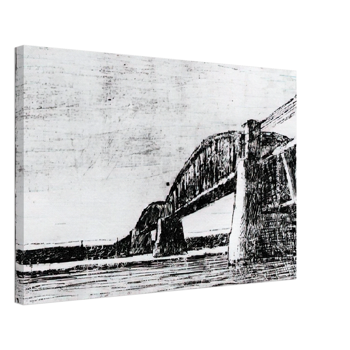 MC Escher - RAILWAY BRIDGE OOSTERBEEK Canvas - 70x100 cm / 28x40 inches-canvas