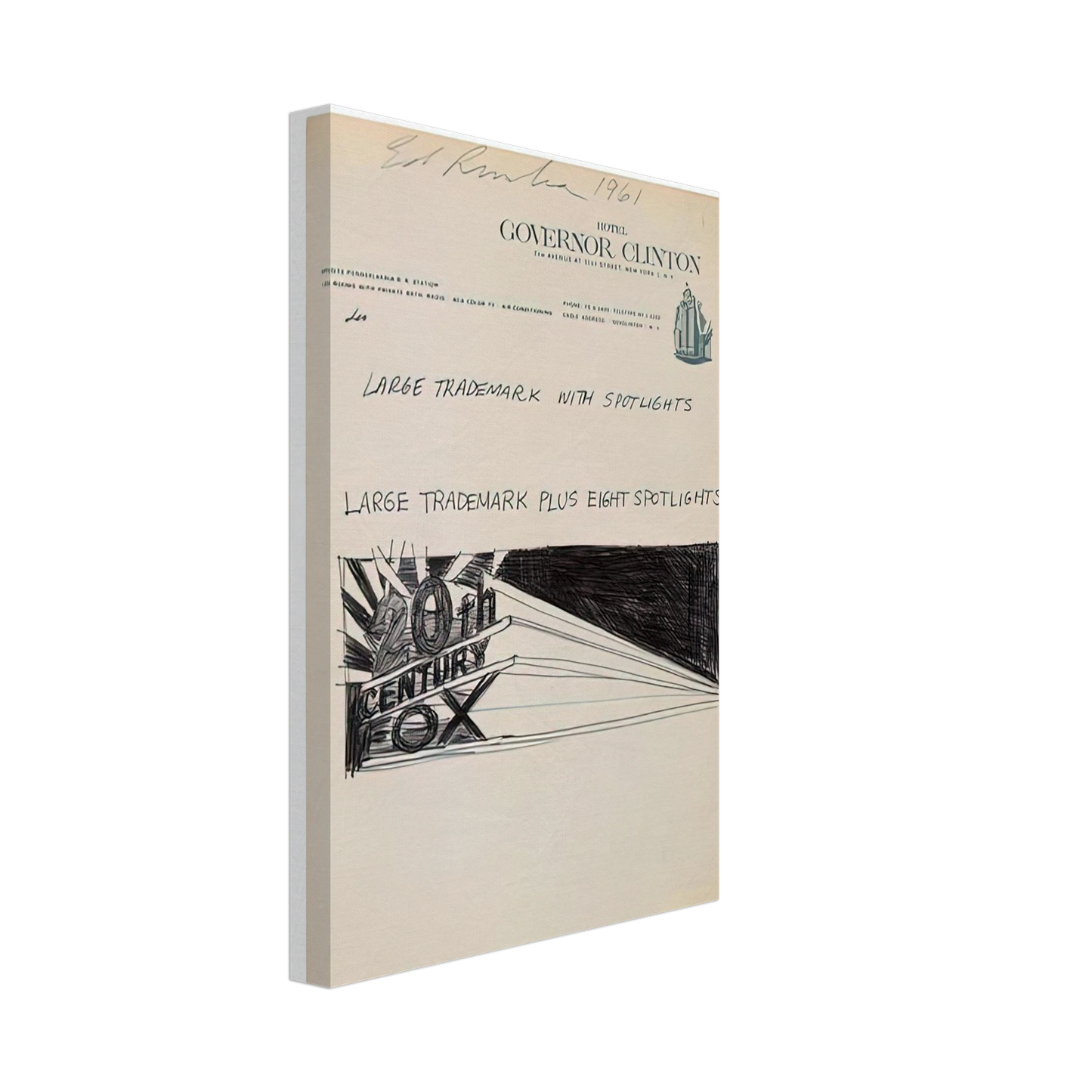 Edward Ruscha - TRADEMARCK SKETCH 1961 Canvas - 40x60 cm / 16x24 inches-canvas