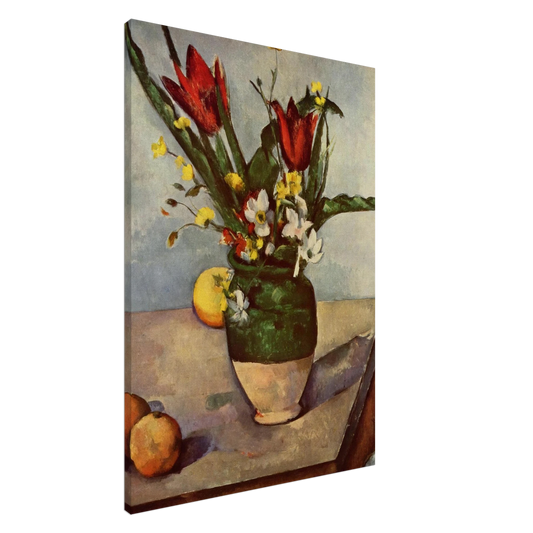 Paul Cezanne - Still Life, Tulips and apples Canvas - 20x30 cm / 8x12 inches-canvas
