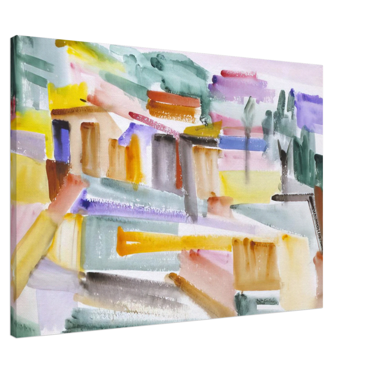 Giorgio Cavallon - Country Scene - 1938 Canvas - 20x30 cm / 8x12 inches-canvas