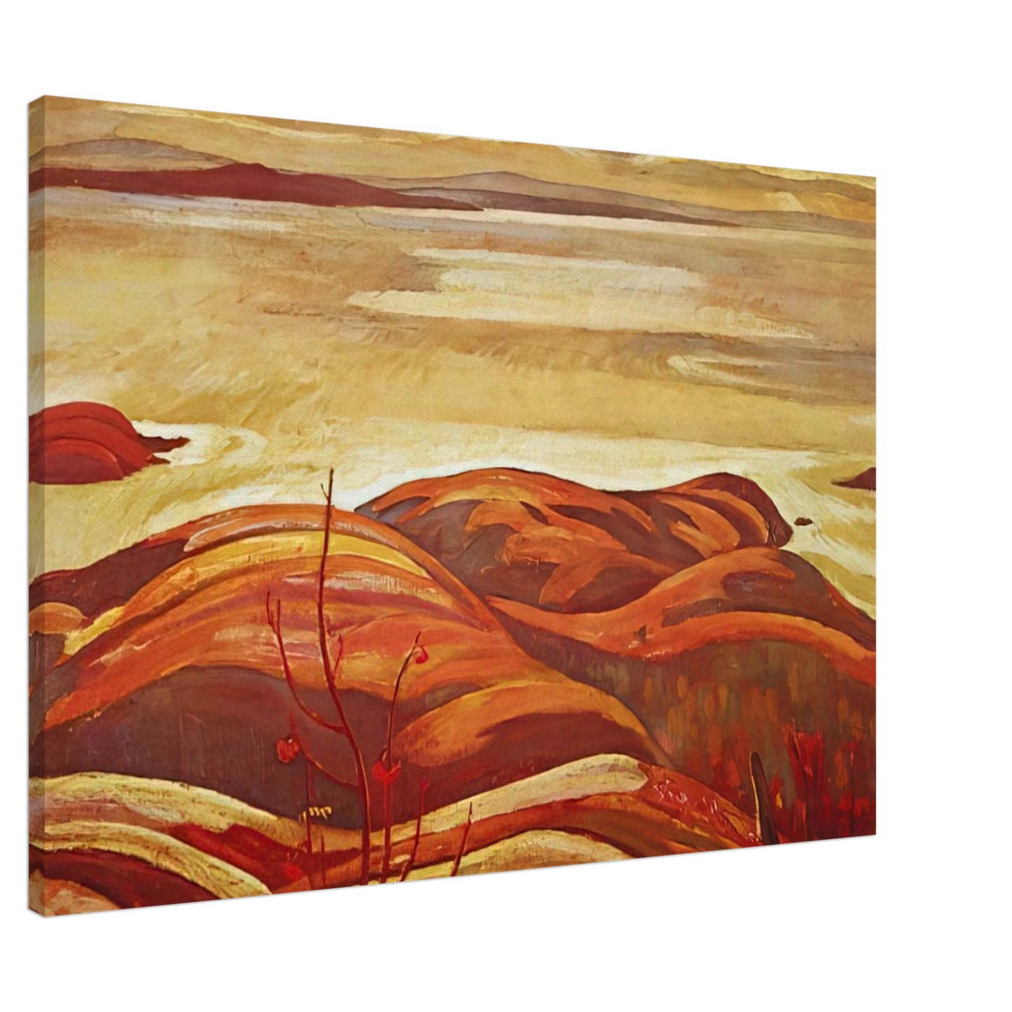 A.Y. Jackson - North Shore, Lake Superior - 1926 Canvas - 20x30 cm / 8x12 inches-canvas