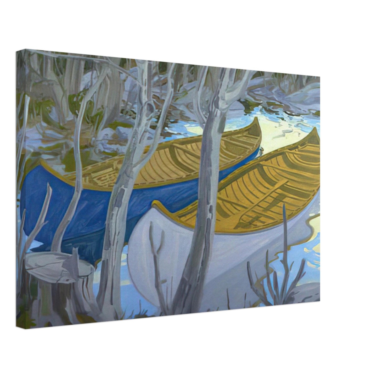 Neil Welliver - Two Canoes - Contemporary Realism Canvas - 70x100 cm / 28x40 inches-canvas