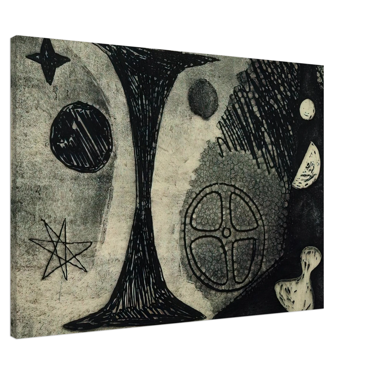 Alexander Calder - THE BIG I 1944 Canvas - 20x30 cm / 8x12 inches-canvas