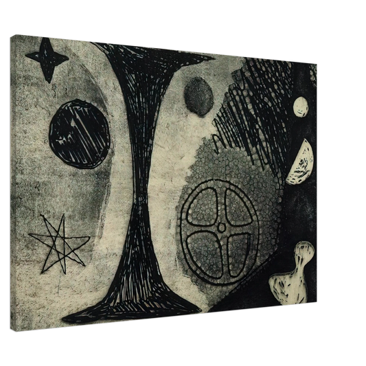 Alexander Calder - THE BIG I 1944 Canvas - 20x30 cm / 8x12 inches-canvas