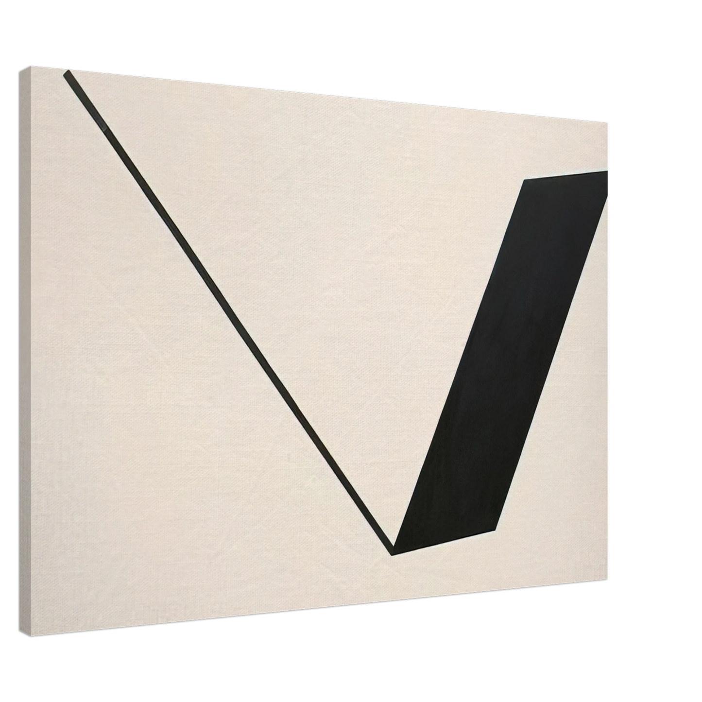 Leon Polk Smith - Big Space - Black Line - 1990 Canvas - 20x30 cm / 8x12 inches-canvas