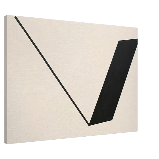Leon Polk Smith - Big Space - Black Line - 1990 Canvas - 20x30 cm / 8x12 inches-canvas