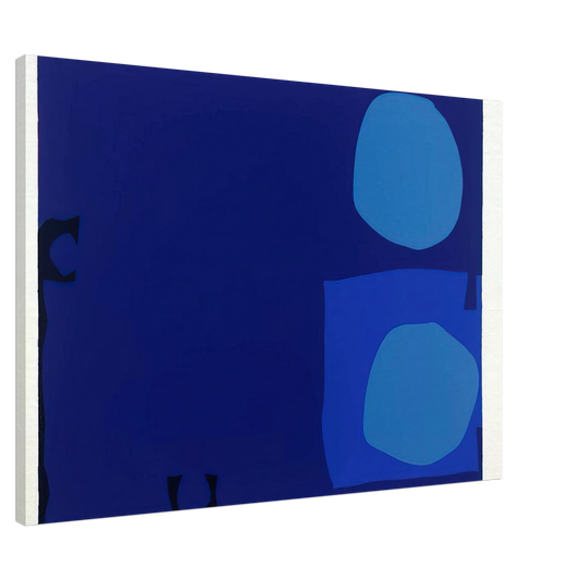 Patrick Heron - Four Blues Two Discs - 1970 Canvas - 20x30 cm / 8x12 inches-canvas