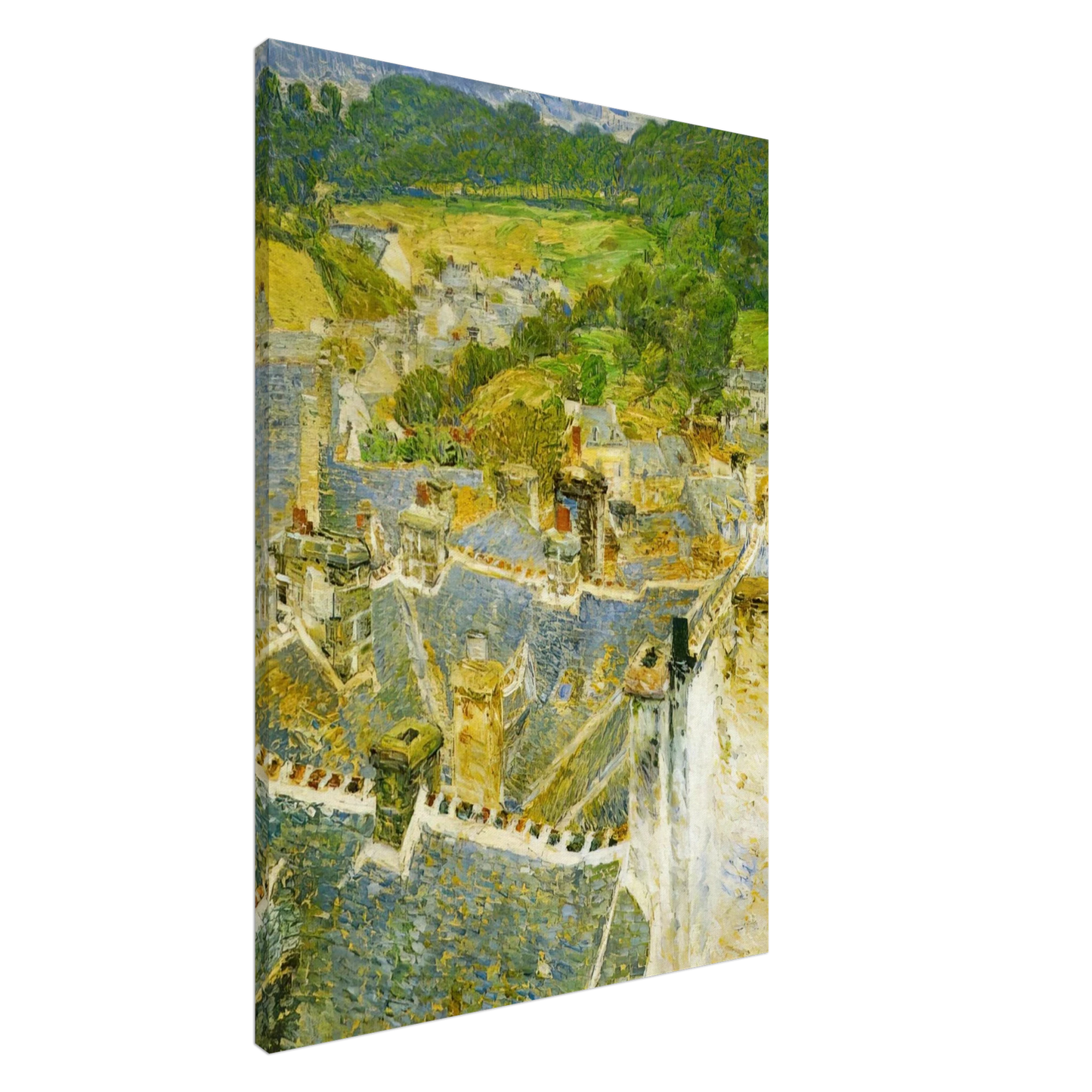Childe Hassam - Rooftops, Pont-Aven Canvas - 20x30 cm / 8x12 inches-canvas