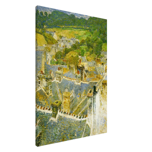 Childe Hassam - Rooftops, Pont-Aven Canvas - 20x30 cm / 8x12 inches-canvas