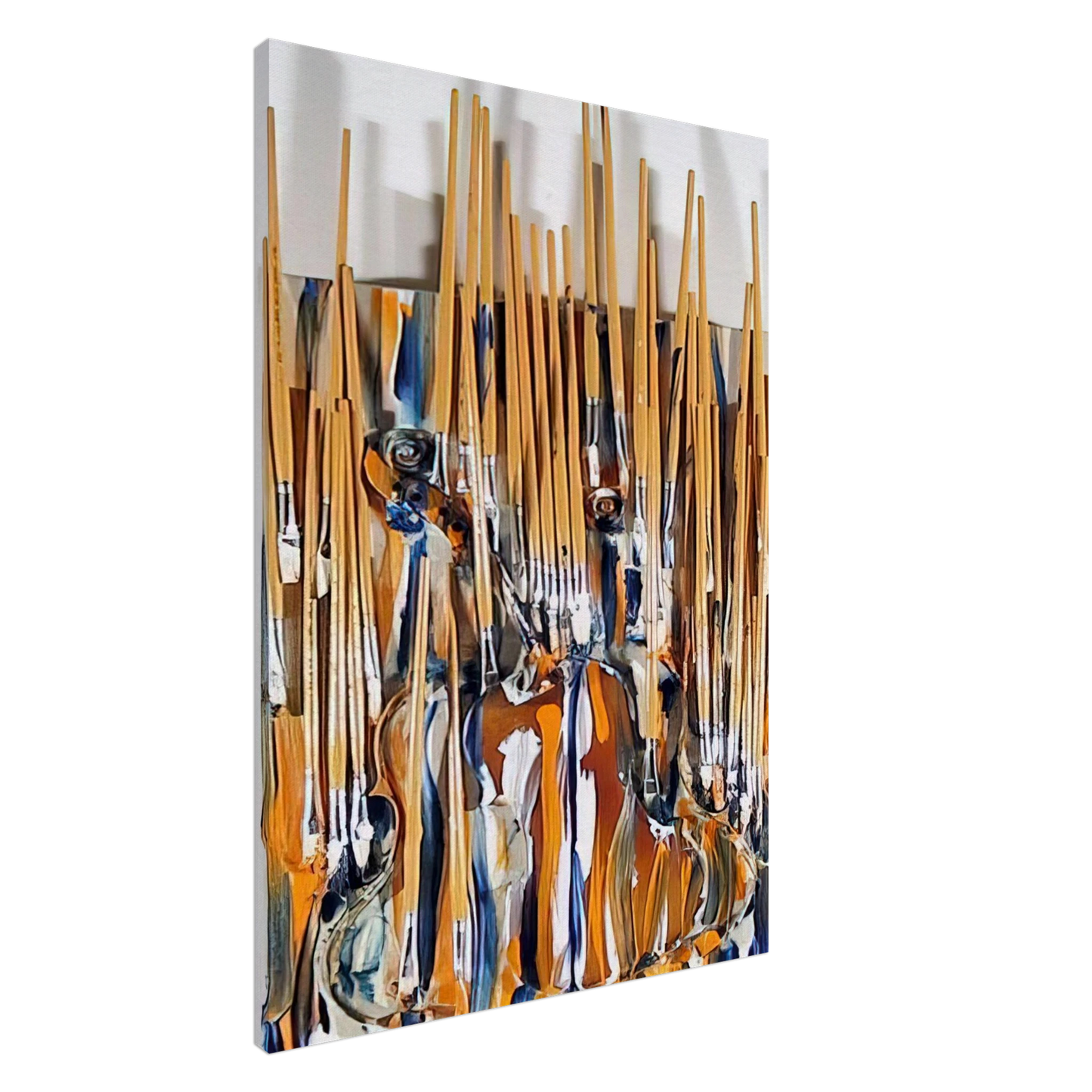Arman - Paintbrushes  Violin - II - 1980 Canvas - 20x30 cm / 8x12 inches-canvas
