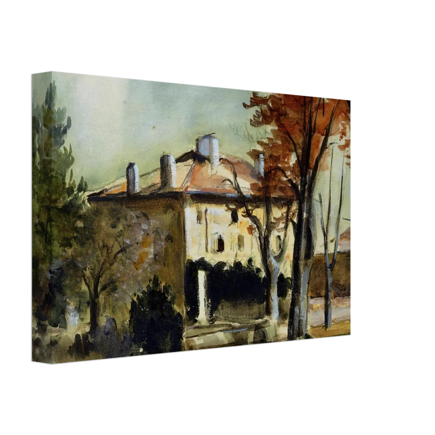 Paul Cezanne - The Manor House at Jas de Bouffan Canvas - 40x60 cm / 16x24 inches-canvas