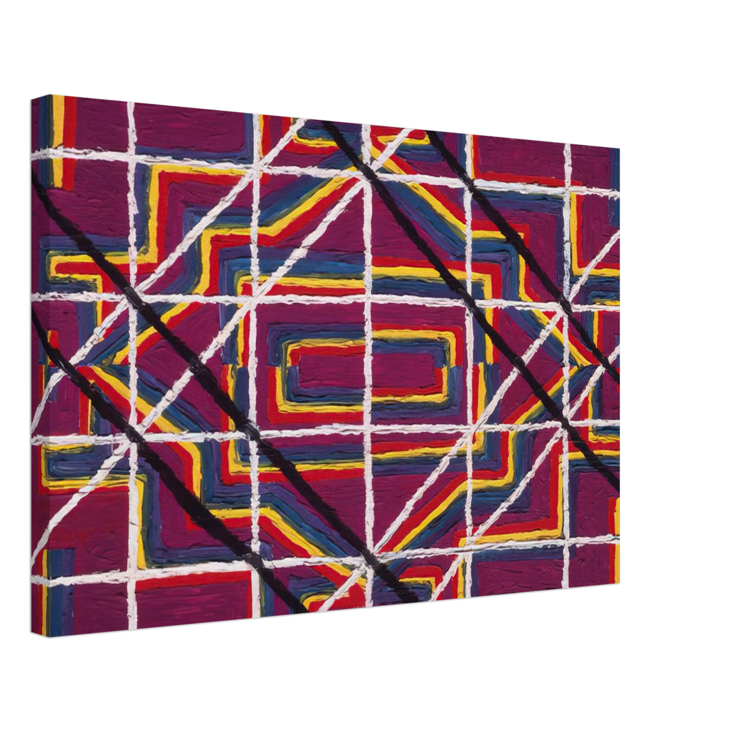 Alfred Jensen - Spanish Door Design Purple - 1959 Canvas - 40x60 cm / 16x24 inches-canvas