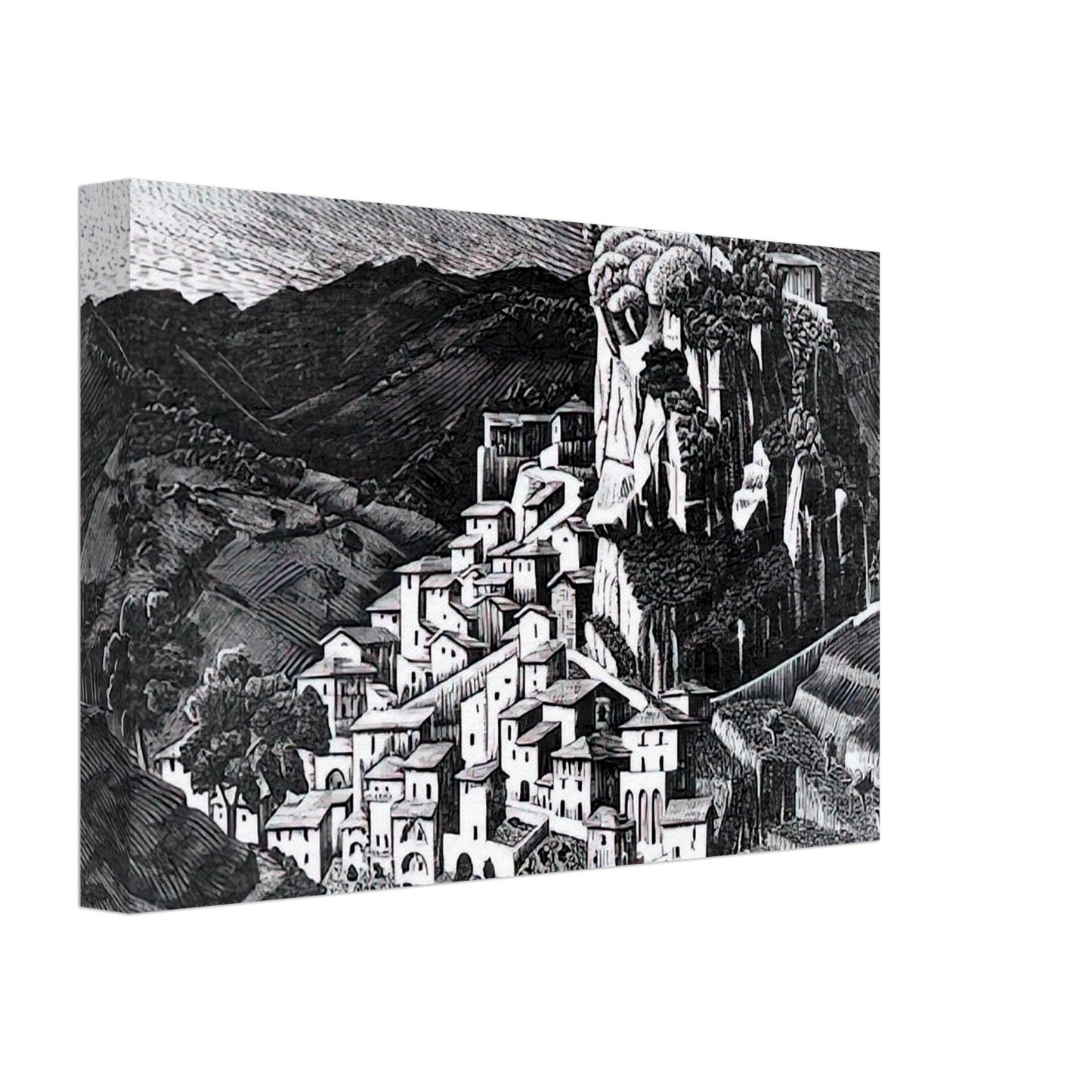 MC Escher - PALIZZI CALABRIA OCTOBER 1930 1930 Canvas - 40x60 cm / 16x24 inches-canvas