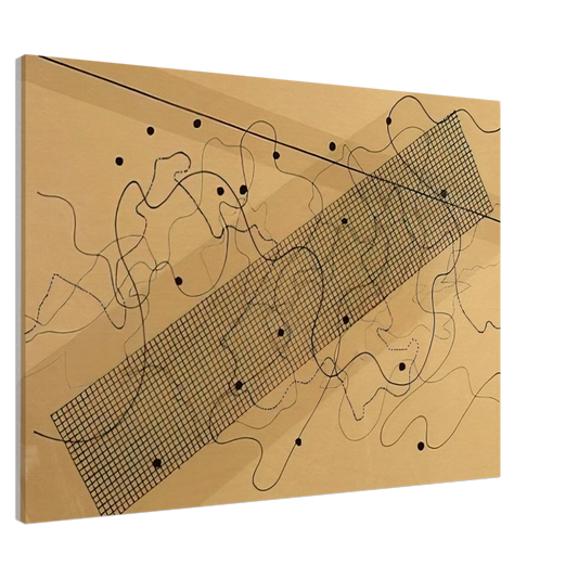 John Cage - Fontana Mix OrangeTan - 1981 Canvas - 20x30 cm / 8x12 inches-canvas
