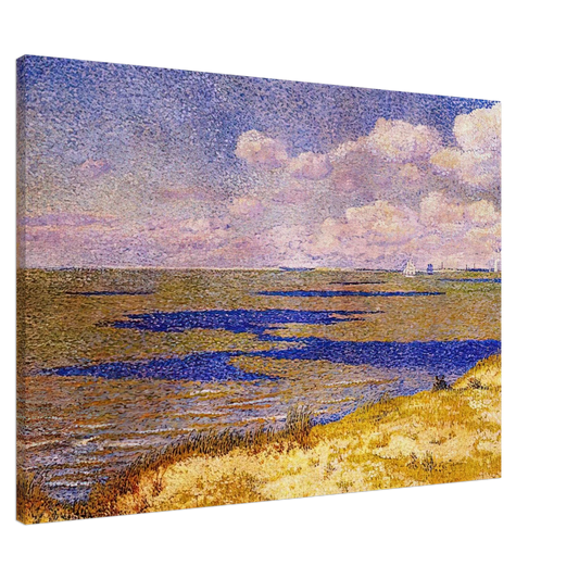 Theo van Rysselberghe - VIEW OF THE RIVER SCHELDT 1893 Canvas - 20x30 cm / 8x12 inches-canvas