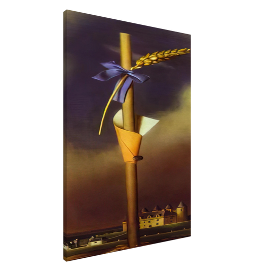 Salvador Dali - BLUE KNOT AND EAR OF WHEAT NEXT TO THE CASTLE Canvas - 20x30 cm / 8x12 inches-canvas