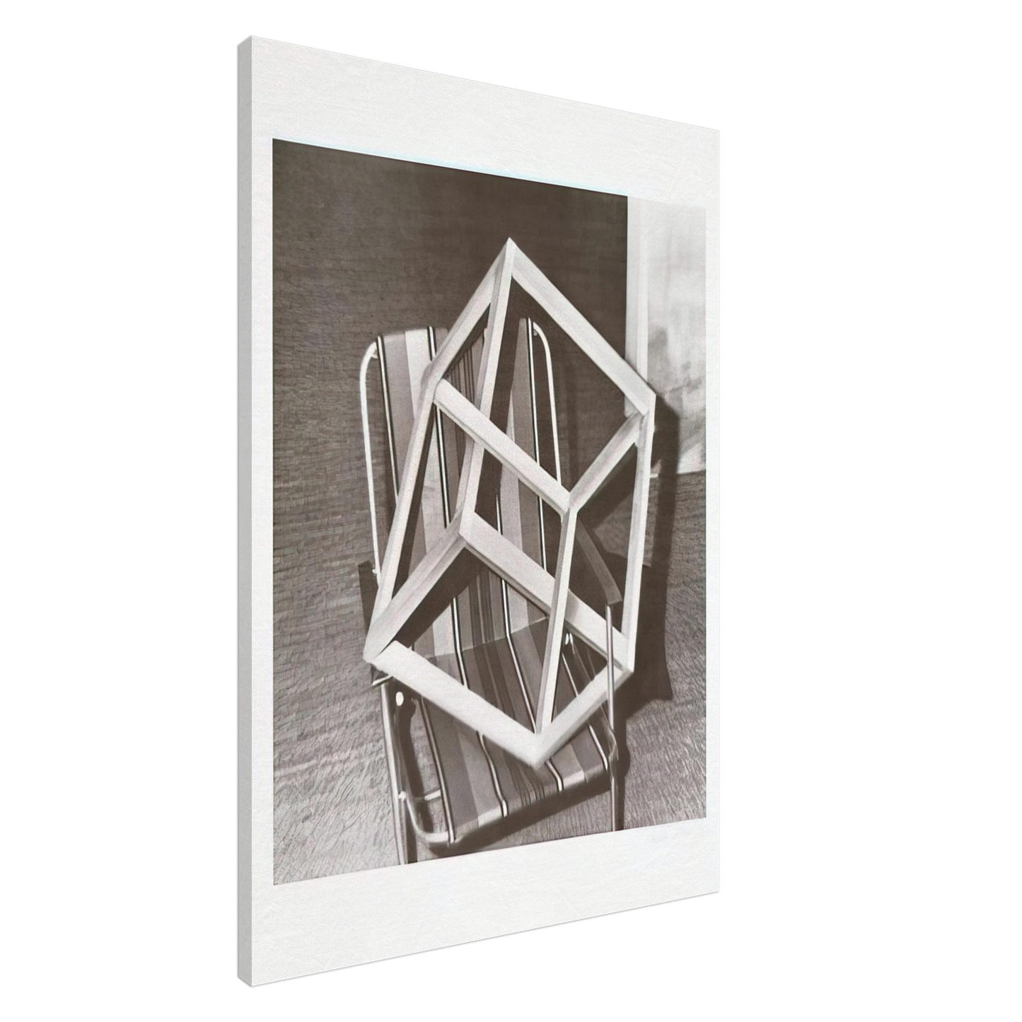 Gerhard Richter - CUBE ON LAWNCHAIR Canvas - 20x30 cm / 8x12 inches-canvas