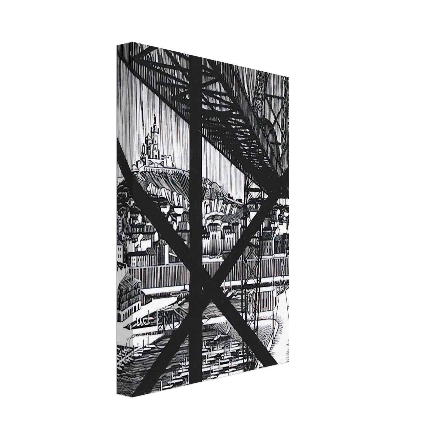 MC Escher - MARCEILLES DECEMBER 1936 1936 Canvas - 40x60 cm / 16x24 inches-canvas