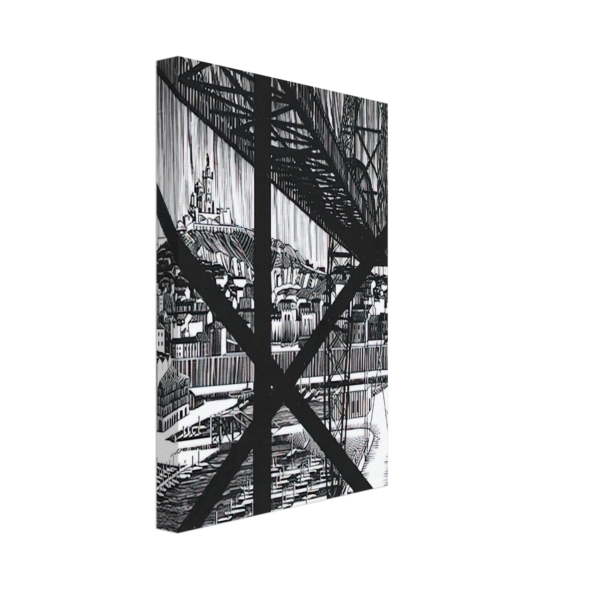 MC Escher - MARCEILLES DECEMBER 1936 1936 Canvas - 40x60 cm / 16x24 inches-canvas