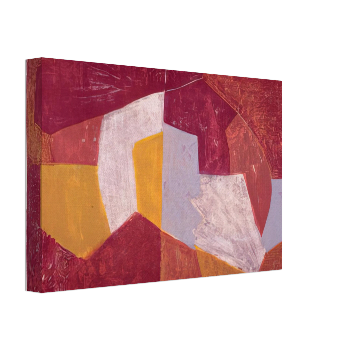 Serge Poliakoff - Composition carmin, brune, jaune et grise - 1956 Canvas - 40x60 cm / 16x24 inches-canvas