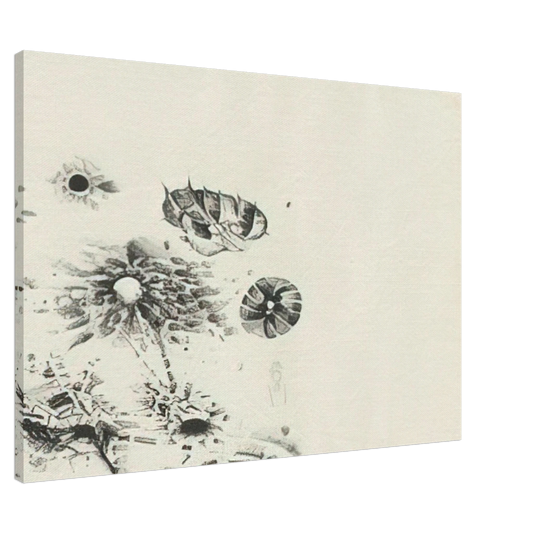 Lee Bontecou - FIRST STONE 1962 Canvas - 20x30 cm / 8x12 inches-canvas