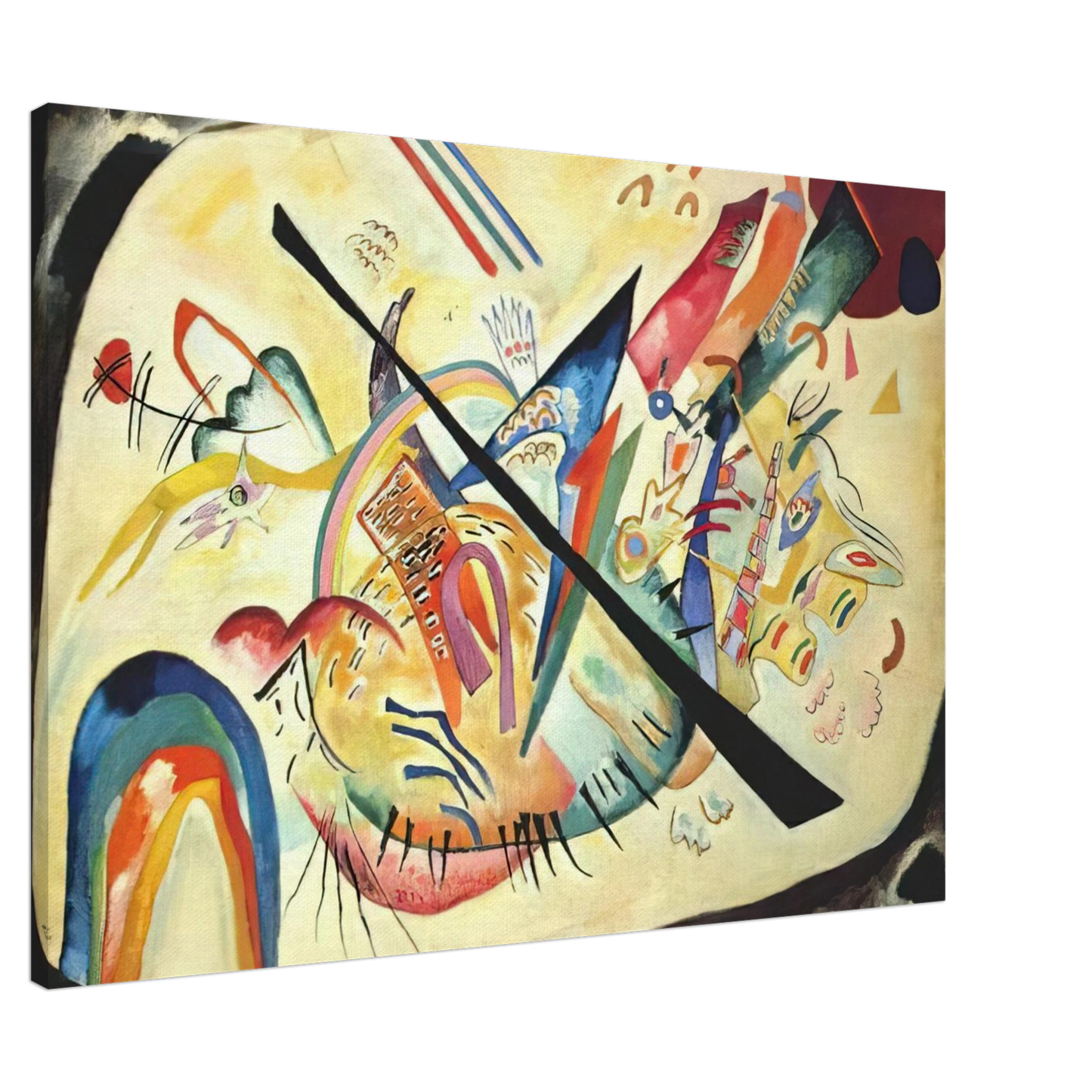 Wassily Kandinsky - WHITE OVAL 1919 Canvas - 20x30 cm / 8x12 inches-canvas