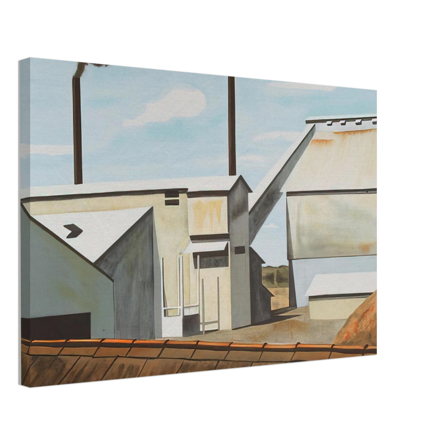 Clarence Holbrook Carter - Factory - 1980 Canvas - 40x60 cm / 16x24 inches-canvas