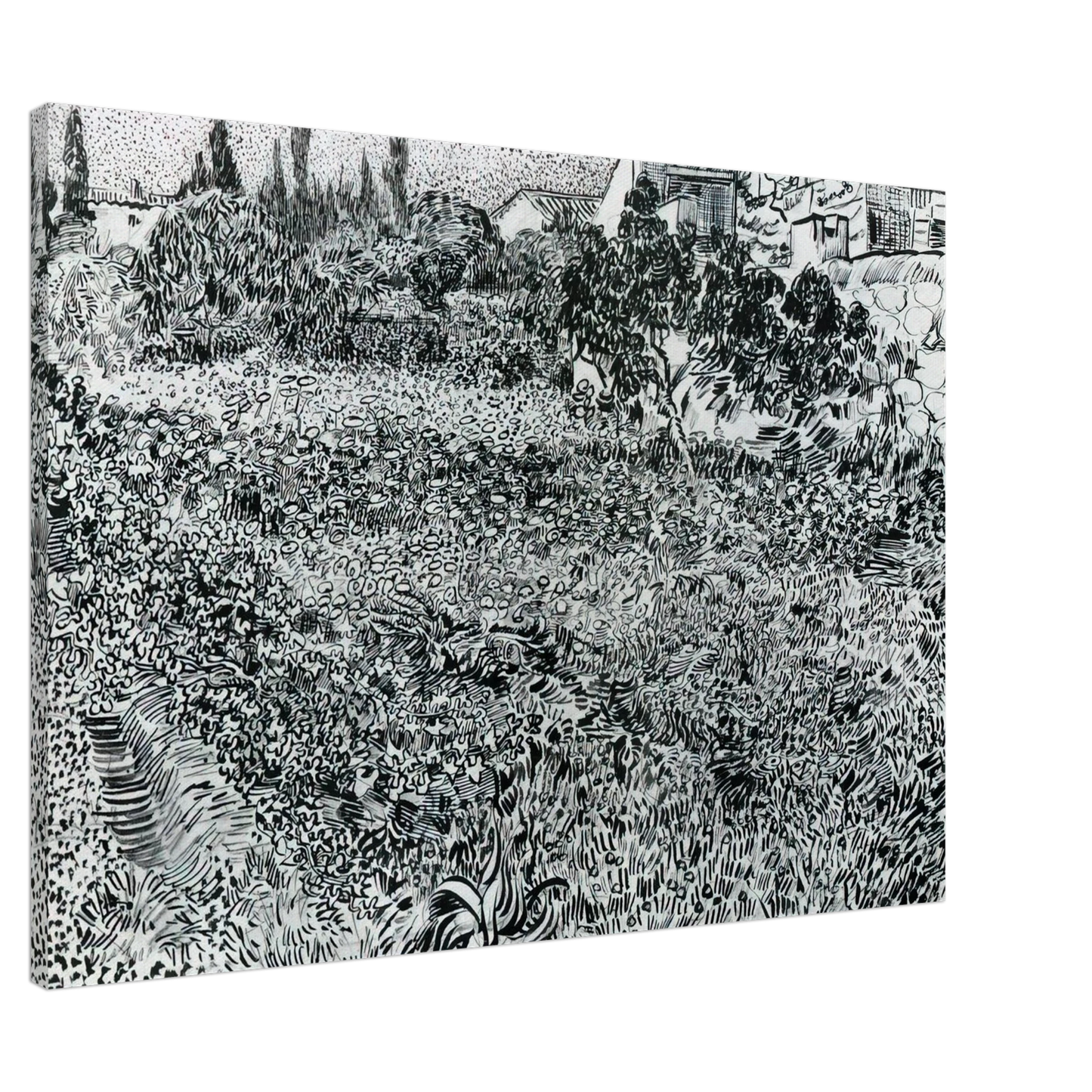 Vincent van Gogh - Garden with Flowers Canvas - 20x30 cm / 8x12 inches-canvas