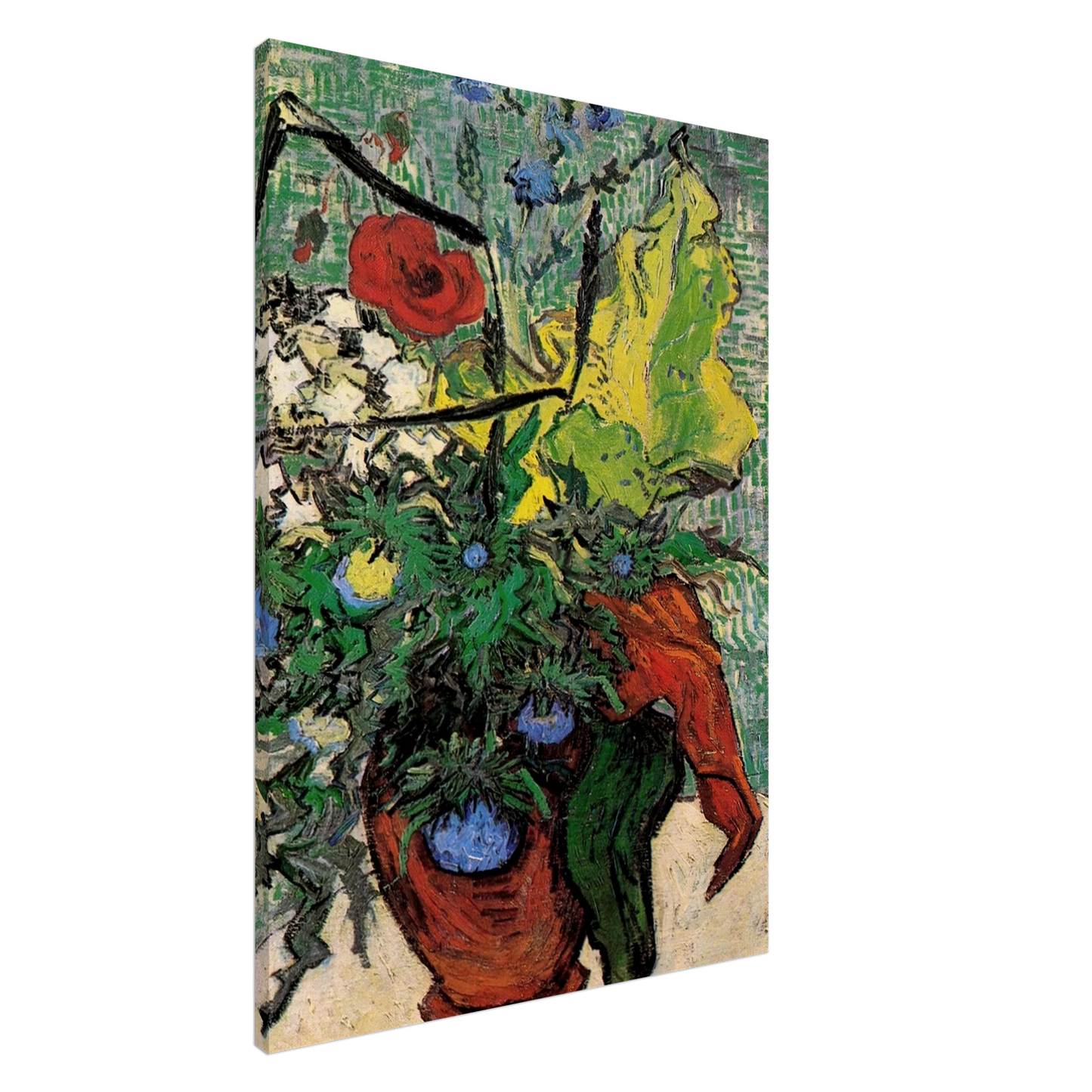 Vincent van Gogh - Wild Flowers and Thistles in a Vase Canvas - 20x30 cm / 8x12 inches-canvas