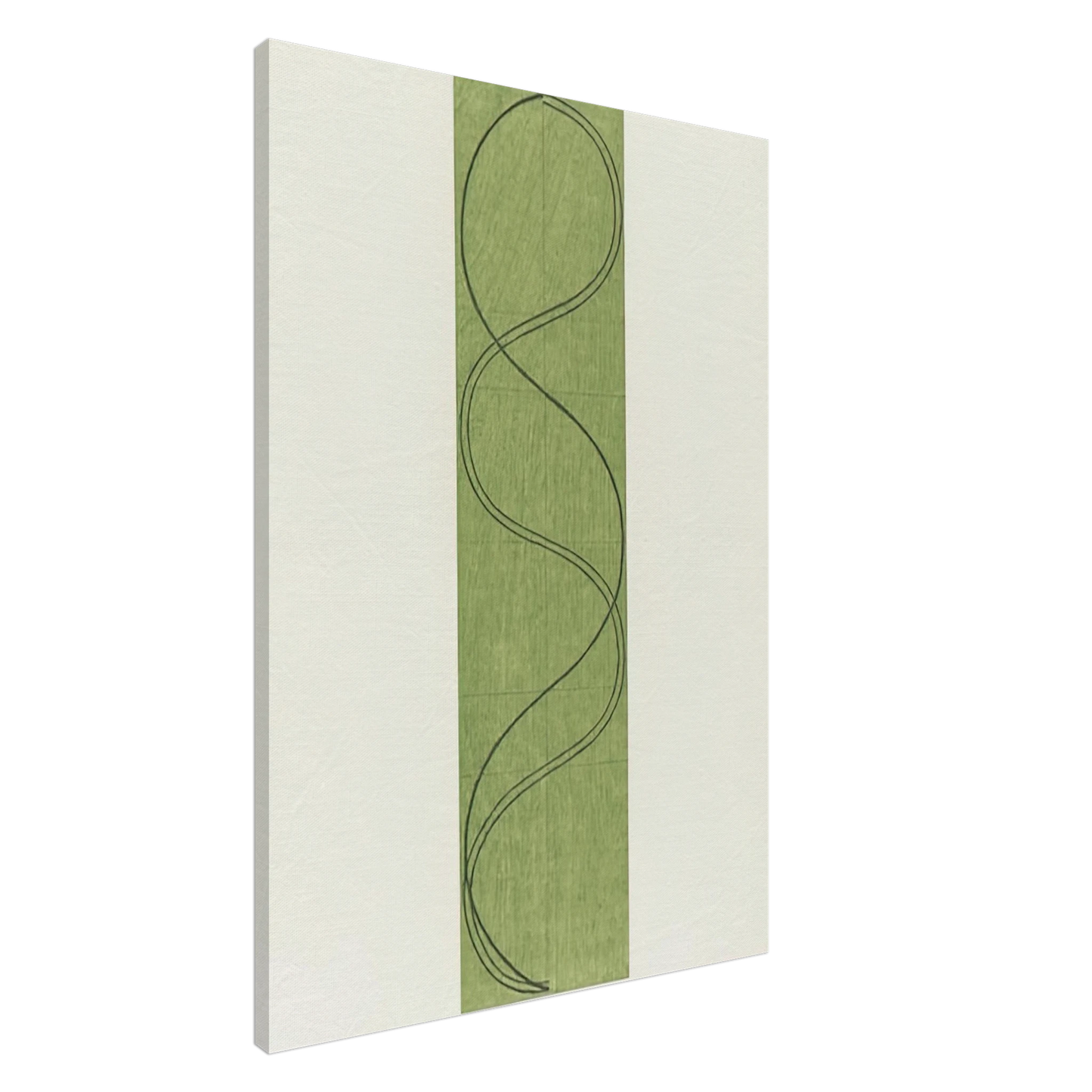 Robert Mangold - GREEN COLUMN FIGURE 2003 Canvas - 20x30 cm / 8x12 inches-canvas