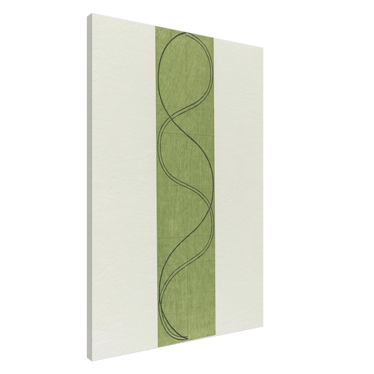 Robert Mangold - GREEN COLUMN FIGURE 2003 Canvas - 20x30 cm / 8x12 inches-canvas