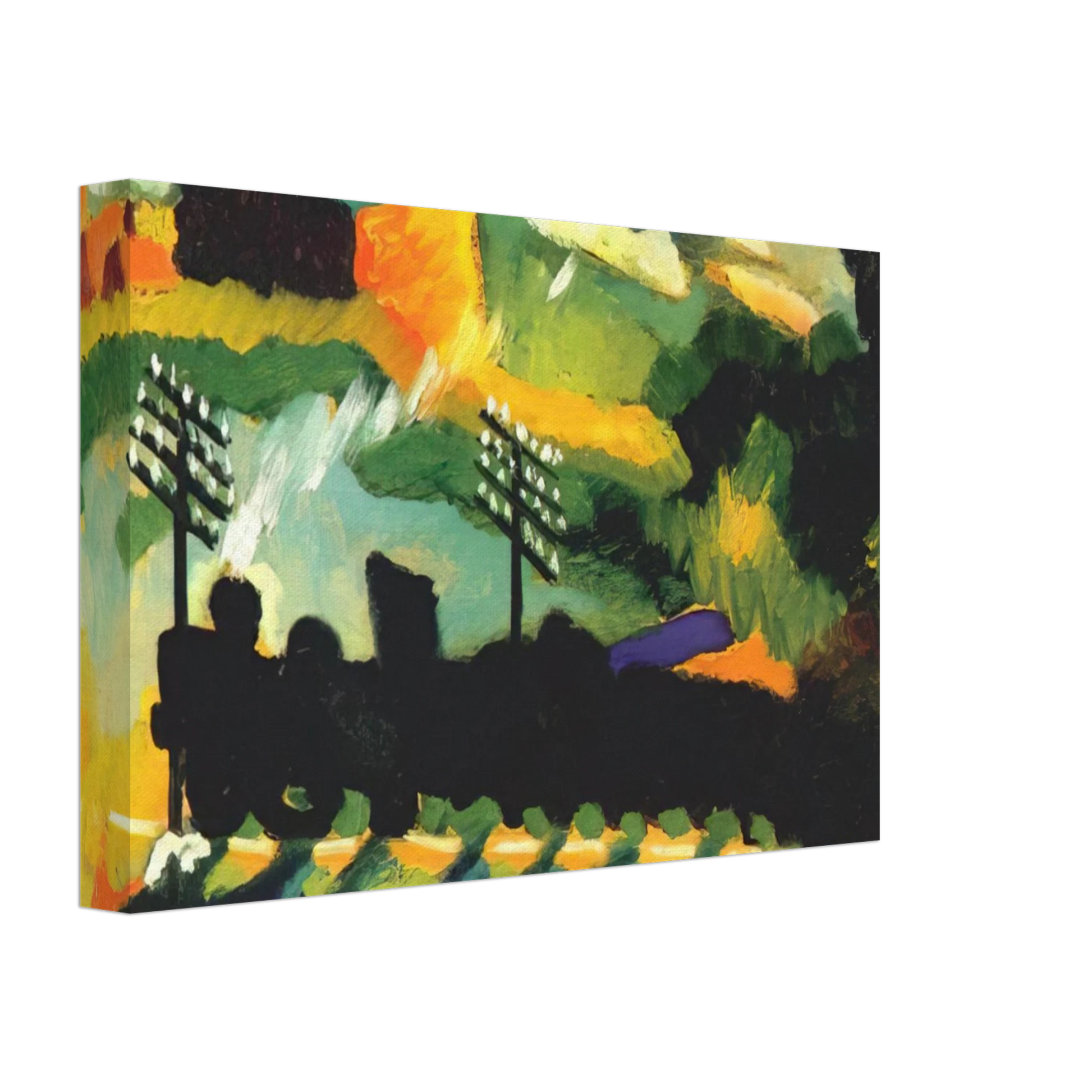 Wassily Kandinsky - MURNAU VIEW WITH RAILWAY AND CASTLE 1909 Canvas - 70x100 cm / 28x40 inches-canvas