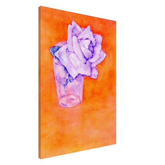 Piet Mondrian - White Rose in a Glass Canvas - 20x30 cm / 8x12 inches-canvas