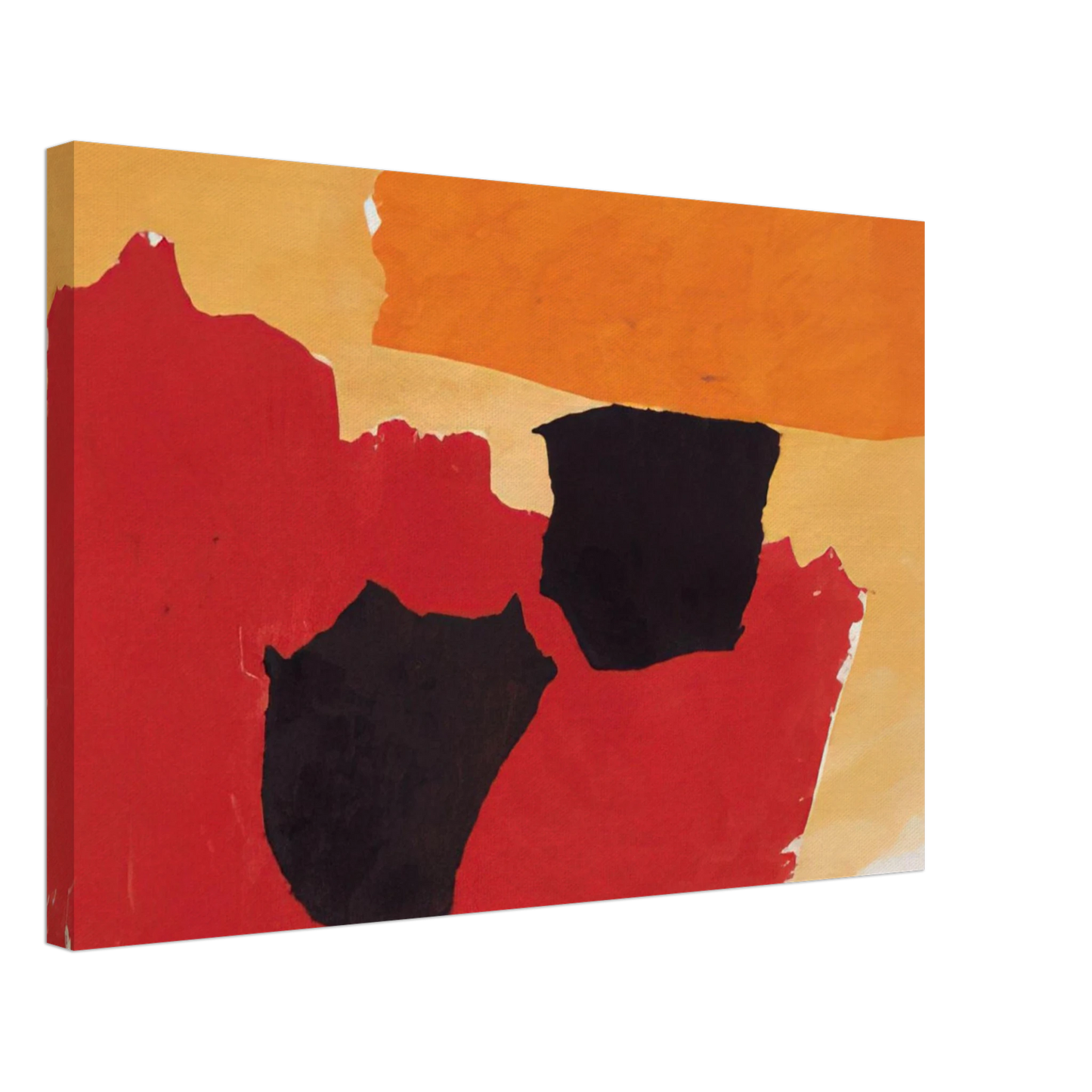 Esteban Vicente - ORANGE RED BLACK 1962 Canvas - 40x60 cm / 16x24 inches-canvas