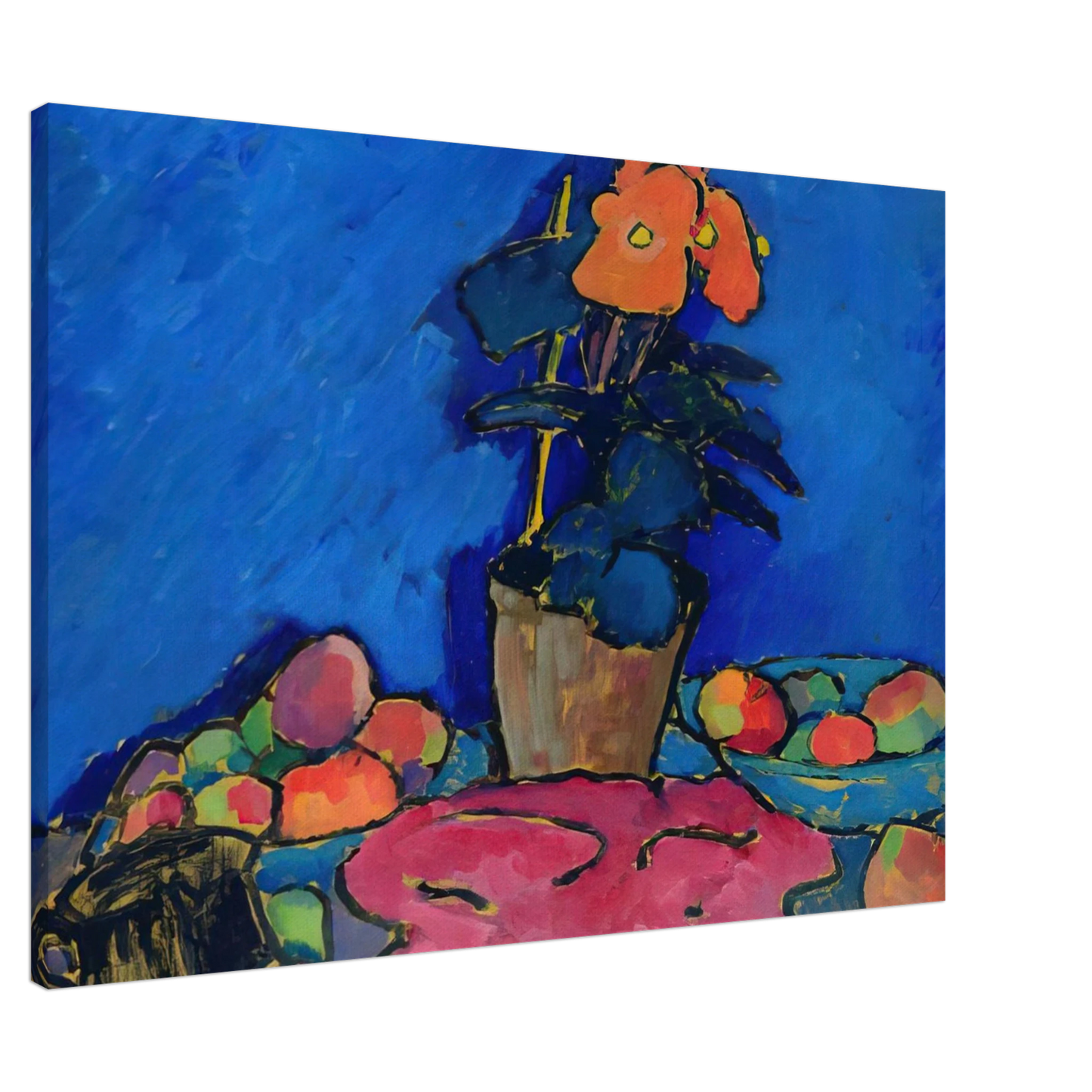 Alexej von Jawlensky - STILL LIFE WITH BEGONIA 1911 Canvas - 20x30 cm / 8x12 inches-canvas
