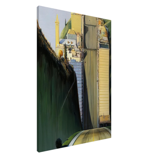 Wayne Thiebaud - Park Place - 1993 Canvas - 20x30 cm / 8x12 inches-canvas