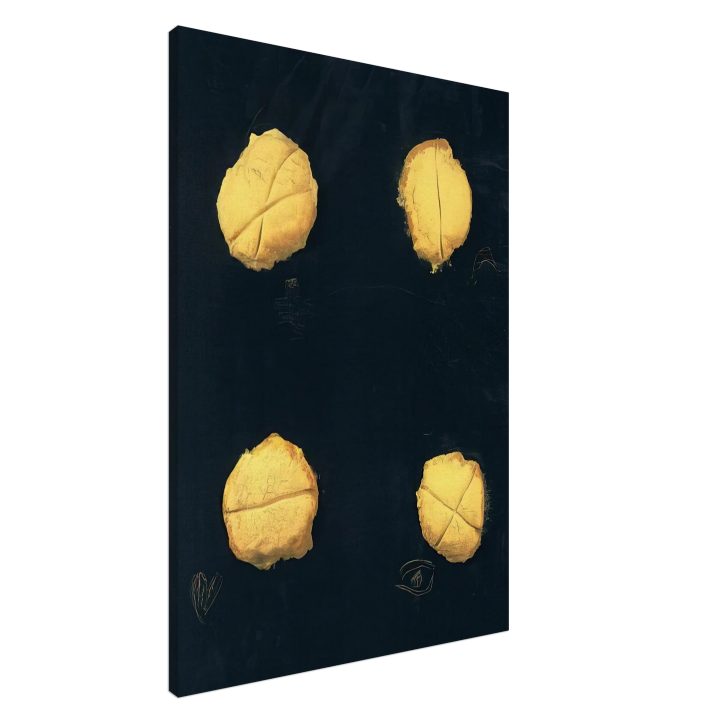 Antoni Tapies - FOUR 1992 Canvas - 20x30 cm / 8x12 inches-canvas